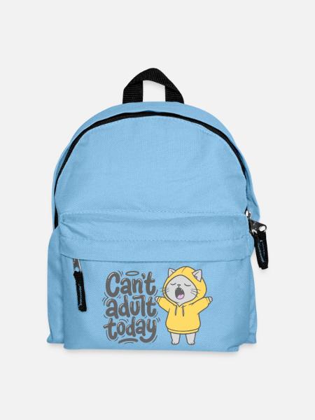 Can't adult today - Katze Hoodie - Kinder Rucksack - Hellblau