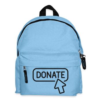 Donate Button Line Icon Charity Support Symbol Vec - Kids' Backpack - light blue - Front