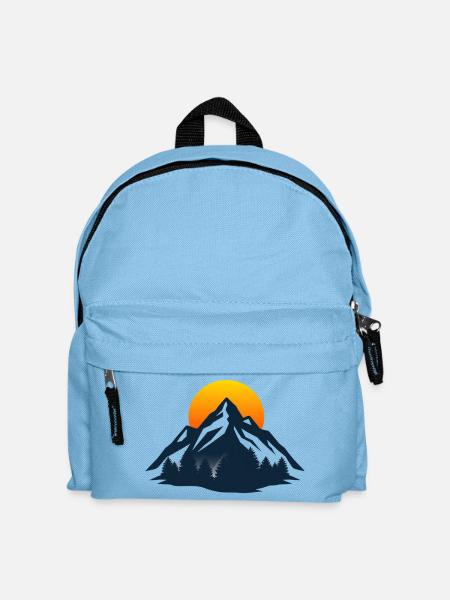 Sunset Mountain Silhouette - Kids' Backpack - light blue