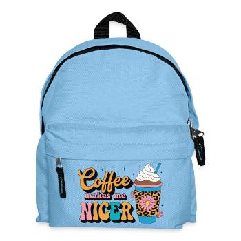 Coffee Makes Me Nicer Kaffee - Kids' Backpack - light blue - Front