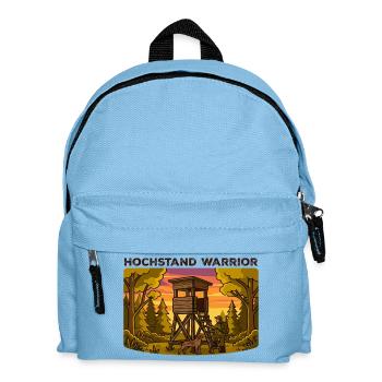 Jäger im Hochstand - Kinder Rucksack - Hellblau - Vorne