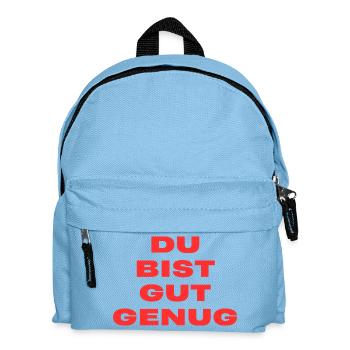 Du Bist Gut Genug – Trendy Song Text - Kinder Rucksack - Hellblau - Vorne