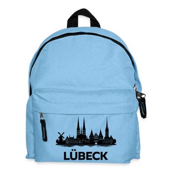 Lübeck Skyline - Kinder Rucksack - Hellblau - Vorne