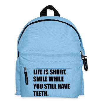Schwarzer Humor Sprüche Philosophie Outfit - Kinder Rucksack - Hellblau - Vorne