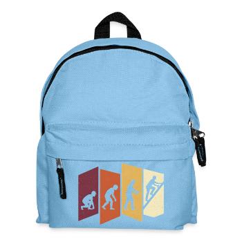Dachdecker Evolution Retro Handwerk Beruf Spruch - Kinder Rucksack - Hellblau - Vorne