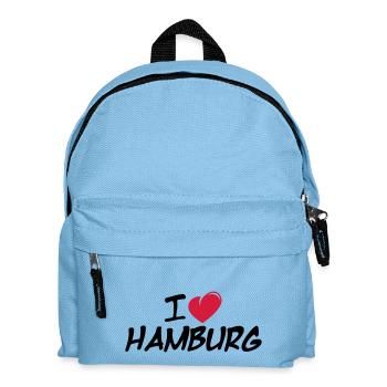 I love Hamburg / Ich liebe Hamburg - Kinder Rucksack - Hellblau - Vorne