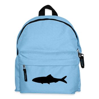 Fish shadow figure logo fisherman, fish stall - Kids' Backpack - light blue - Front