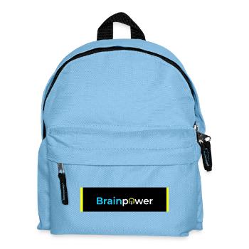 Brainpower Light Bulb Typography - Kids' Backpack - light blue - Front