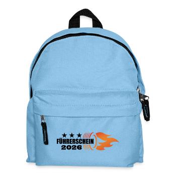 Führerschein bestanden 2026 - Fahrerlaubnis - Kinder Rucksack - Hellblau - Vorne