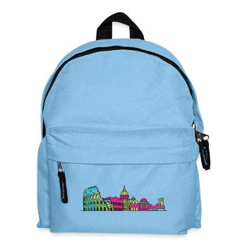 Rome City Skyline Kolosseum Moderne Linienzeichnung - Kinder Rucksack - Hellblau - Vorne