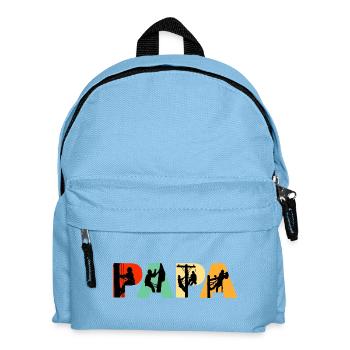 Papa Lineman Retro Silhouette Typografie - Kinder Rucksack - Hellblau - Vorne