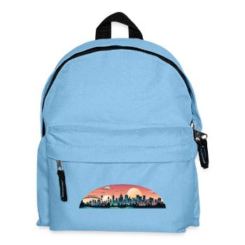 Sonnenuntergangsstadt Panorama - Kinder Rucksack - Hellblau - Vorne