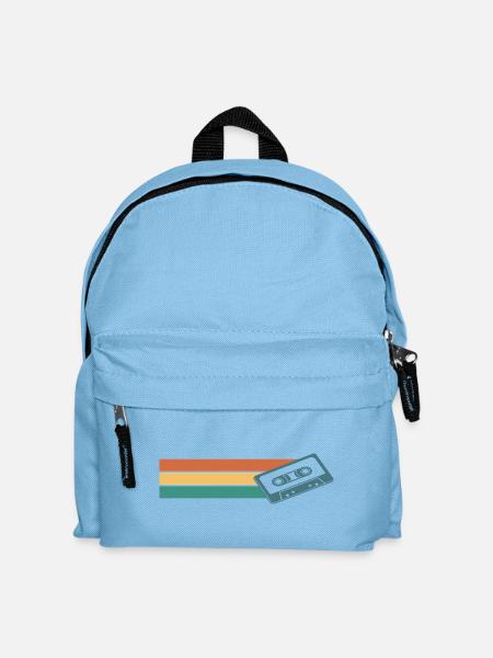 Kassette Retro Vintage - Kinder Rucksack - Hellblau