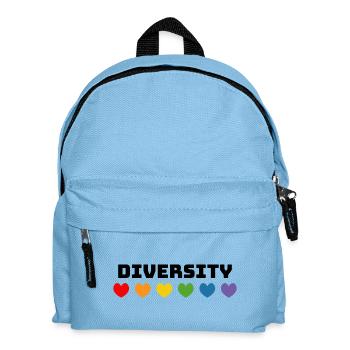 Regenbogenherzchen Diversity LGBT lgbtqi queer - Kinder Rucksack - Hellblau - Vorne