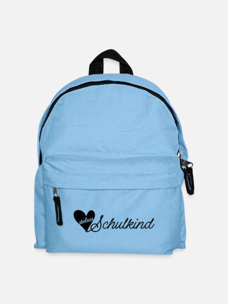 stolzes Schulkind schwarz - Kinder Rucksack - Hellblau