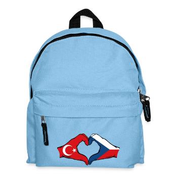 Türkei Tschechien Flagge Herzform - Kinder Rucksack - Hellblau - Vorne