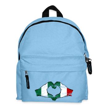 Nigeria Italien Flagge Herzform used - Kinder Rucksack - Hellblau - Vorne