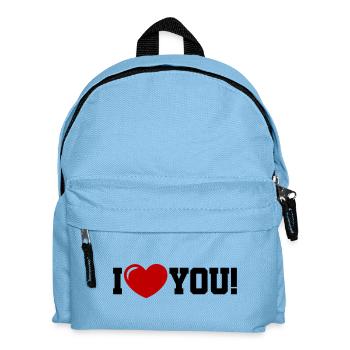 I love you - Ich Liebe Dich - Kinder Rucksack - Hellblau - Vorne