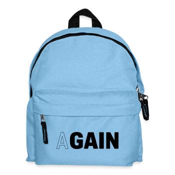 Hidden Gain — AGAIN Typography Motivational - Kids' Backpack - light blue - Front