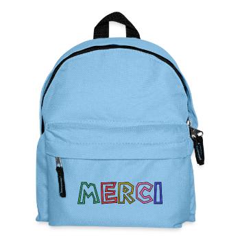 THANK YOU. THANKS. THANK YOU. ANNIVERSARY. BIRTH. - Kids' Backpack - light blue - Front