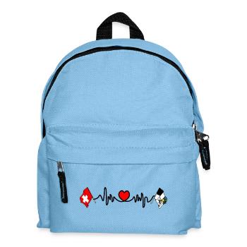 Cardio heart Drapeau Suisse et drapeau des Grisons - Sac à dos Enfant - bleu clair - Devant