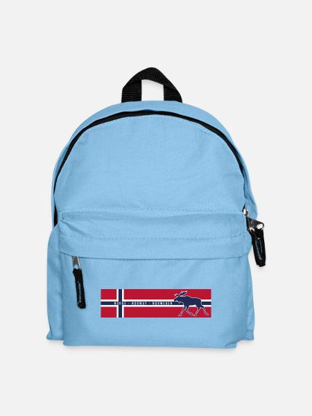 Norge - Norway - Norway - Flag - Moose right - Kids' Backpack - light blue