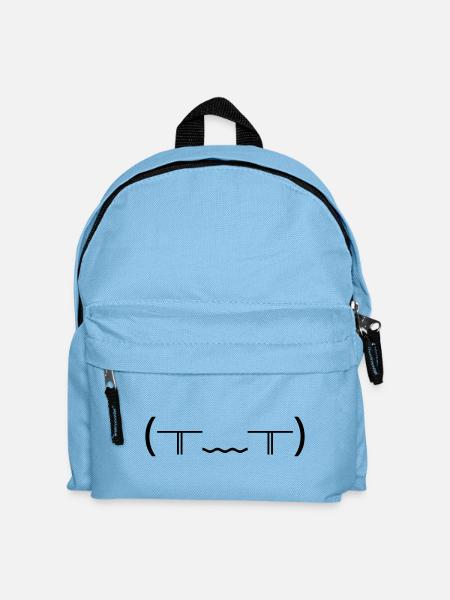 Crying Emote (╥_╥) Violent Tears - Kids' Backpack - light blue