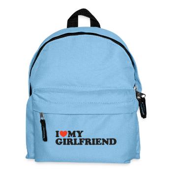 I love my girlfriend Herz Shirt - Kinder Rucksack - Hellblau - Vorne