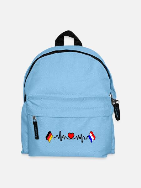 Cardioherz mit Flagge Deutschland und Flagge Niederlande - Kinder Rucksack - Hellblau