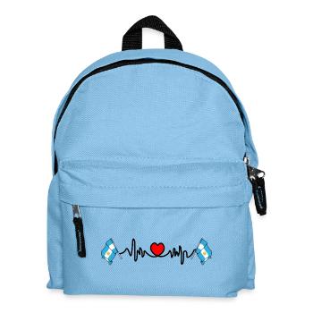 Cardio heart with flag Argentina - Kids' Backpack - light blue - Front