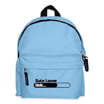Gute Laune lädt - Kinder Rucksack - Hellblau - Vorne