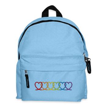 LGBT CSD Cœur LGBTQ+ Cœurs arc-en-ciel Mois de la fierté - Sac à dos Enfant - bleu clair - Devant