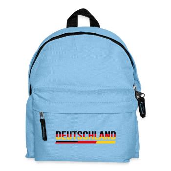 DEUTSCHLAND – Klassischer Flaggen-Schriftzug - Kinder Rucksack - Hellblau - Vorne