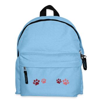 Two-tone red paw prints - Kids' Backpack - light blue - Front