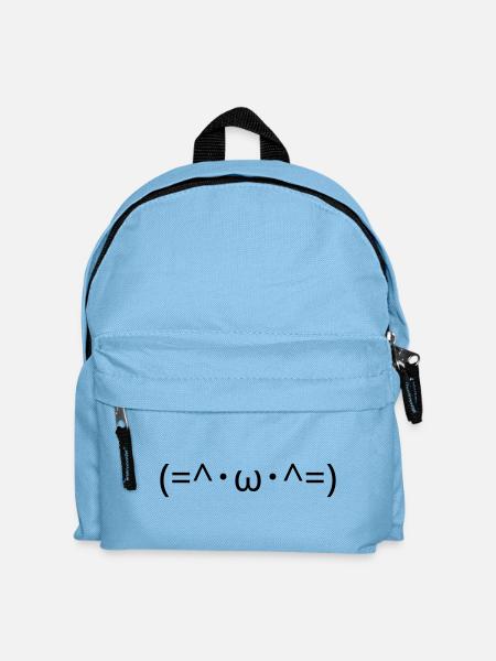 Cats Emote (=^・ω・^=) Cute Cat Kaomoji - Kids' Backpack - light blue