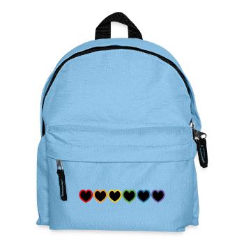 Coeurs LGBT arc-en-ciel noir - Sac à dos Enfant - bleu clair - Devant