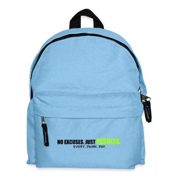 PAS EXCUSES - Chemise de mentalité de performance - Sac à dos Enfant - bleu clair - Devant