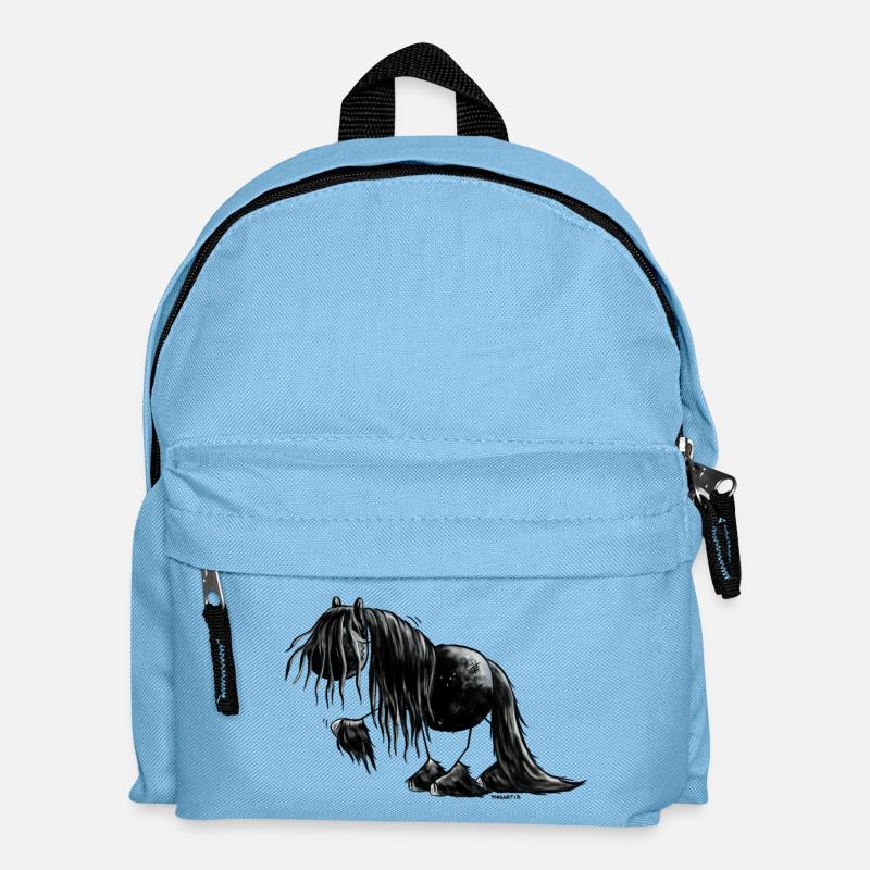 Frison cheval dessin animé - Sac à dos Enfant - bleu clair