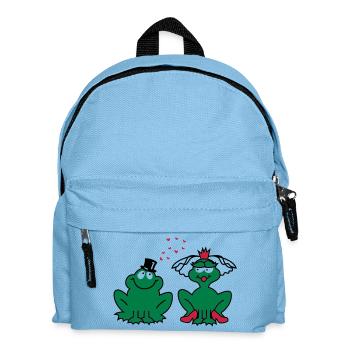 Hochzeit - JGA - Braut - Paar - Froschpärchen - 3C - Kinder Rucksack - Hellblau - Vorne