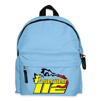 Freiwillige Feuerwehr , Shirt , Feuerwehr 112 (25) - Kinder Rucksack - Hellblau - Vorne