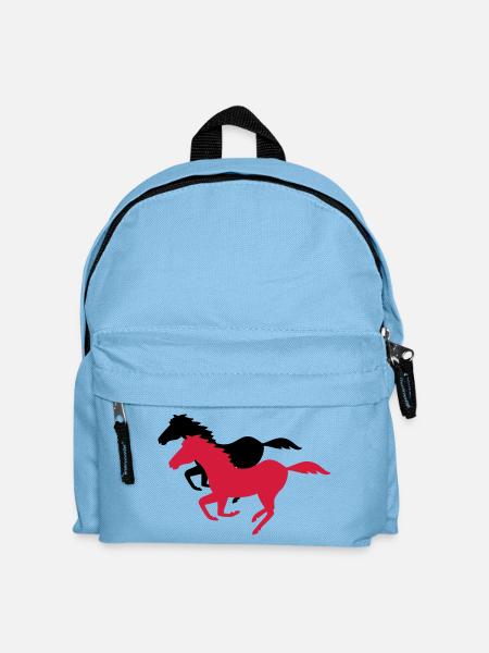 galopp pferderennen - Kinder Rucksack - Hellblau