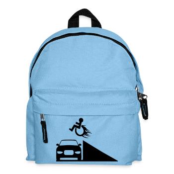 Une personne en fauteuil roulant saute par-dessus une rampe # - Sac à dos Enfant - bleu clair - Devant