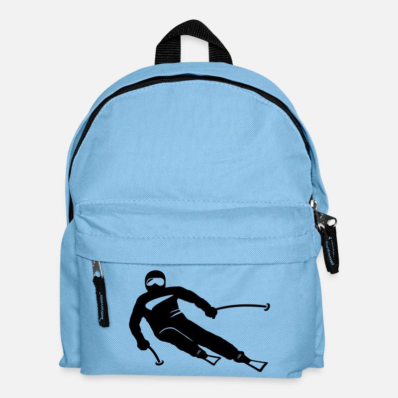 Winter - Skifahrer - Kinder Rucksack - Hellblau
