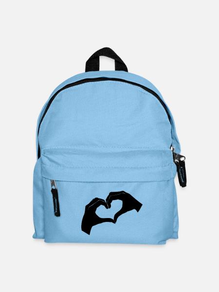 Ein Herz mit zwei Händen - Kinder Rucksack - Hellblau