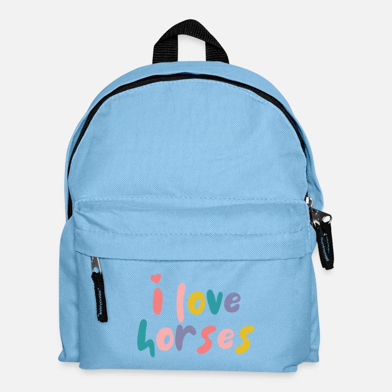 I love horses - Pferdesprüche - Pferd - Kinder Rucksack - Hellblau