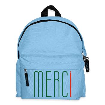 MERCi, Thank You In French - Kids' Backpack - light blue - Front