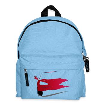Zeichnung eines roten Sportwagens - Kinder Rucksack - Hellblau - Vorne