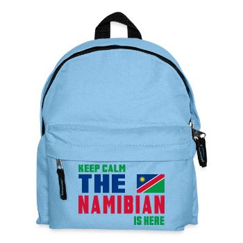 Keep Calm Namibia Flaggen Design - Kinder Rucksack - Hellblau - Vorne