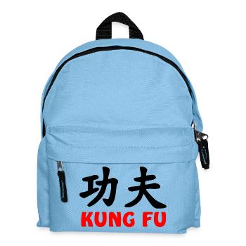 Kung fu and text red - Kids' Backpack - light blue - Front