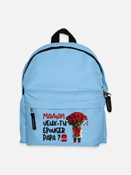 Maman veux-tu épouser Papa? - Sac à dos Enfant - bleu clair